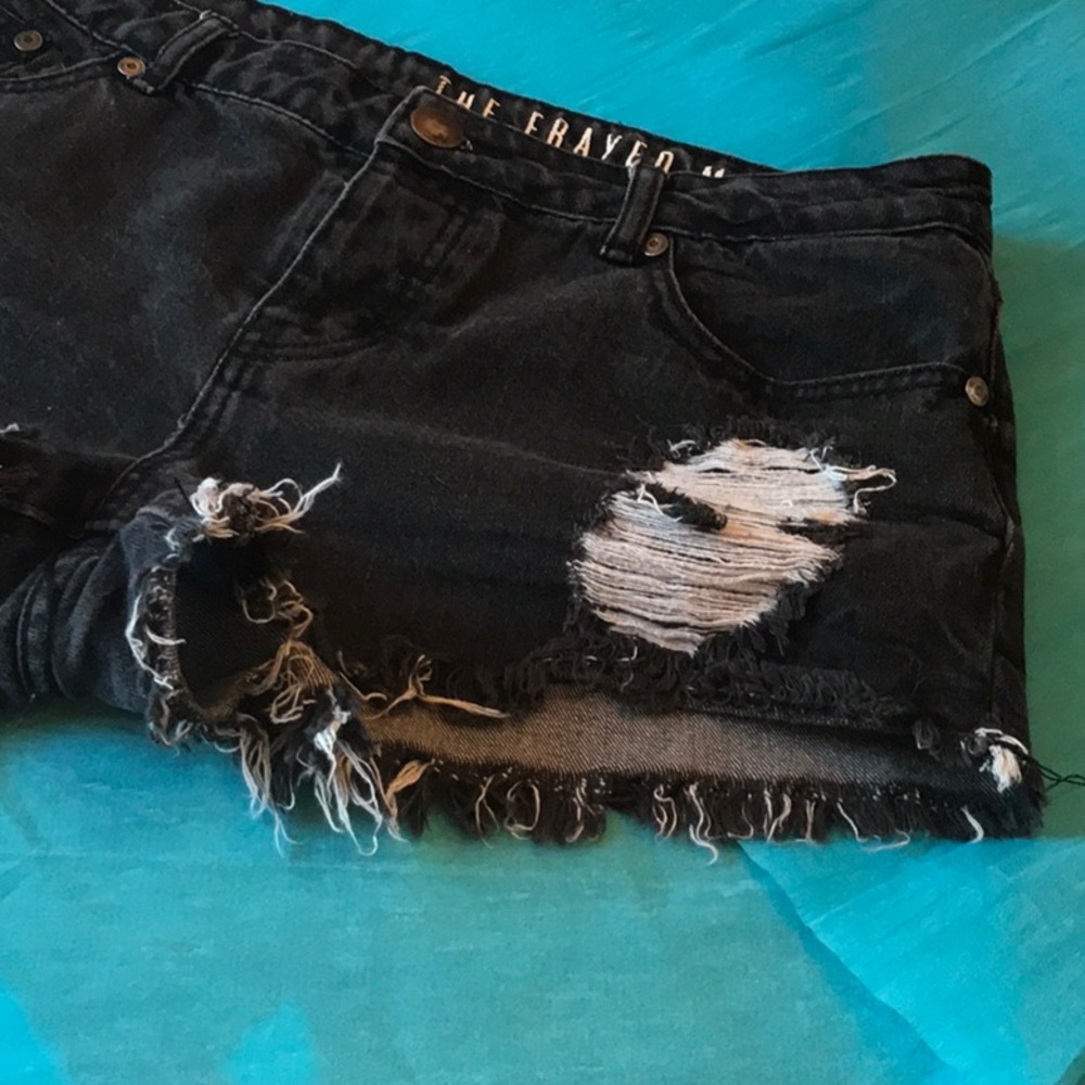 The Frayed Mid Rise shorts